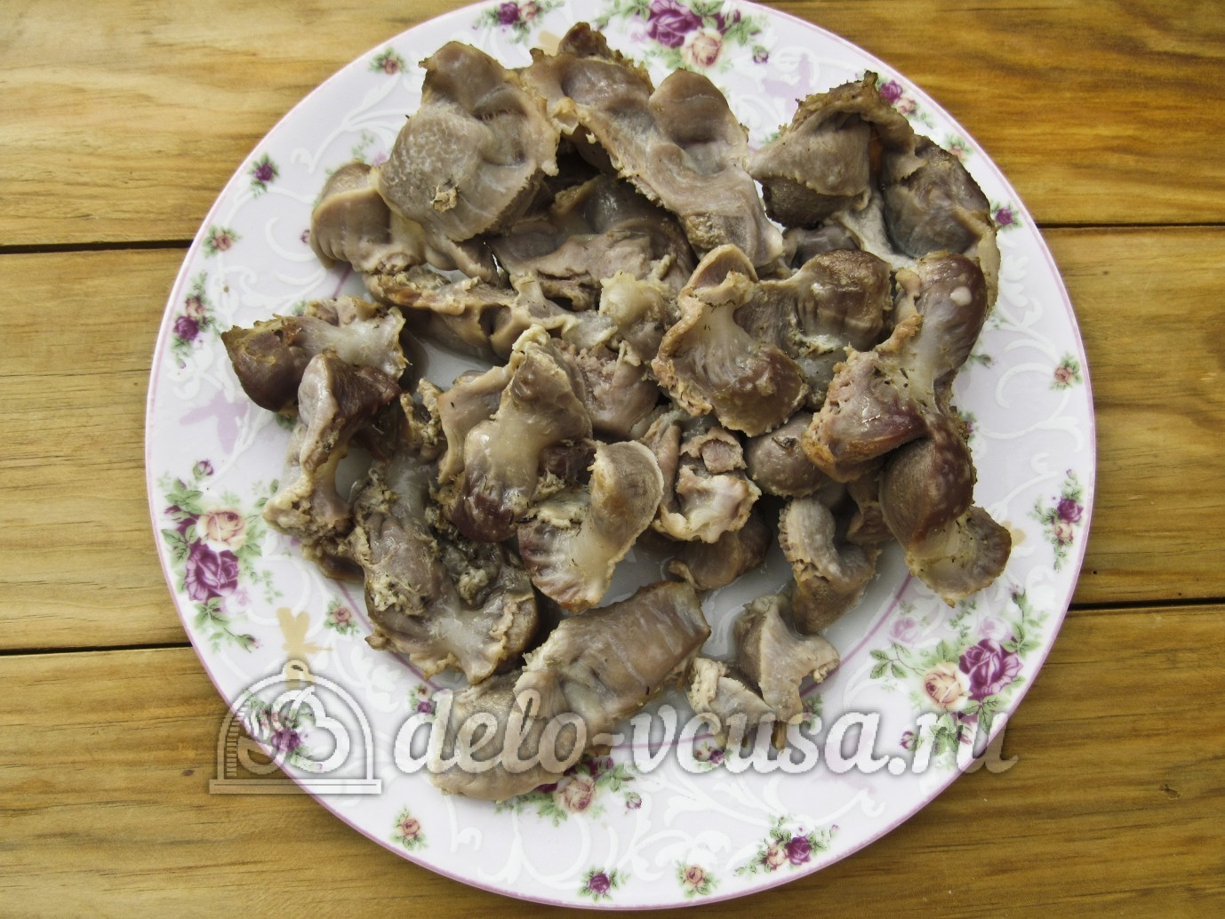Шаг 10 приготовления Блинчики с куриными желудками