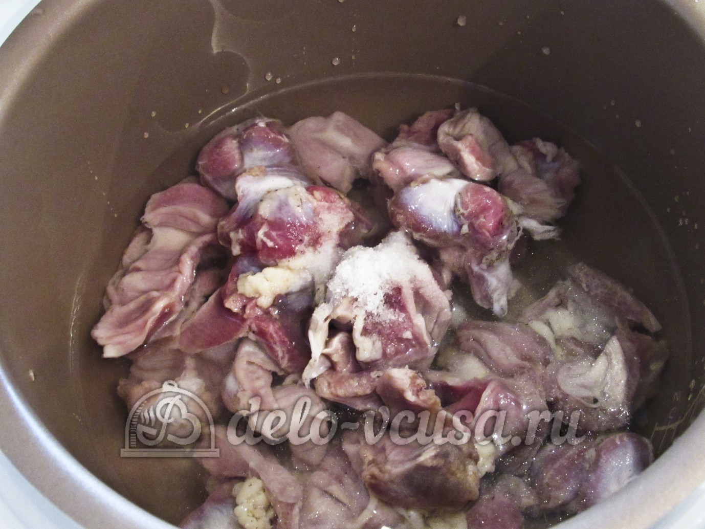 Шаг 2 приготовления Блинчики с куриными желудками