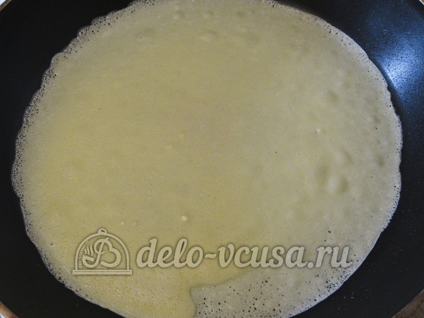 Шаг 7 приготовления Блинчики с куриными желудками
