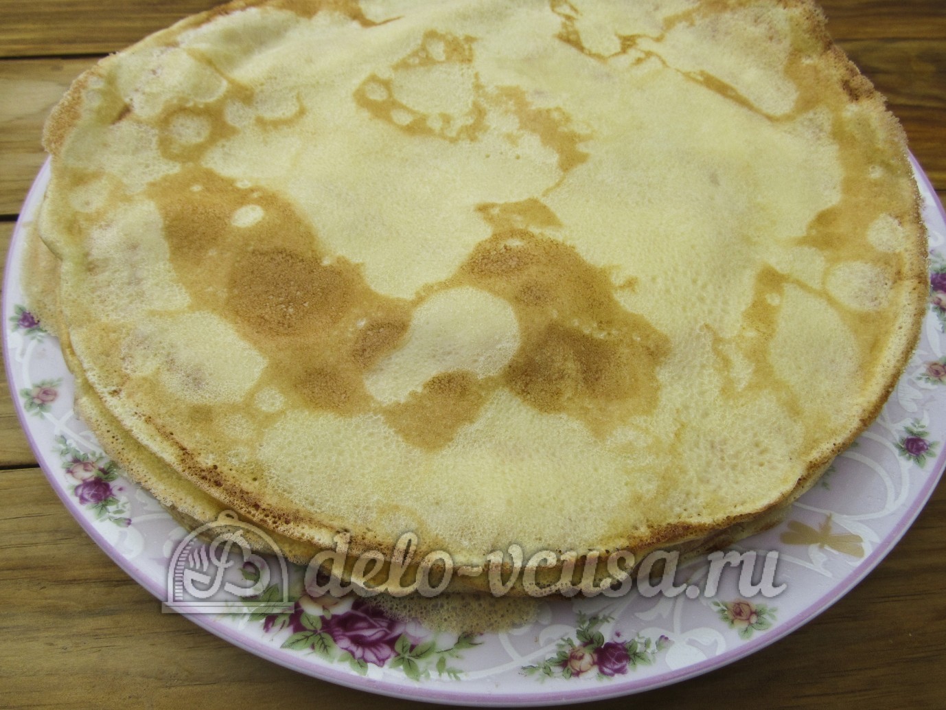 Шаг 9 приготовления Блинчики с куриными желудками
