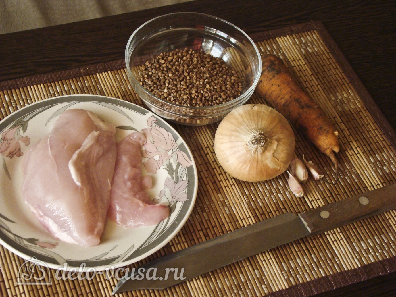 Ингредиенты Гречка с курицей в горшочке Фото ингредиенты Гречка с курицей в горшочке