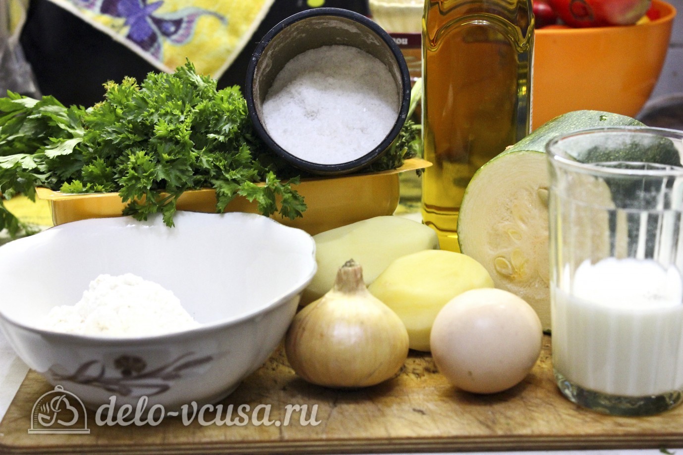 Ингредиенты Оладьи из кабачков и картофеля Фото ингредиенты Оладьи из кабачков и картофеля