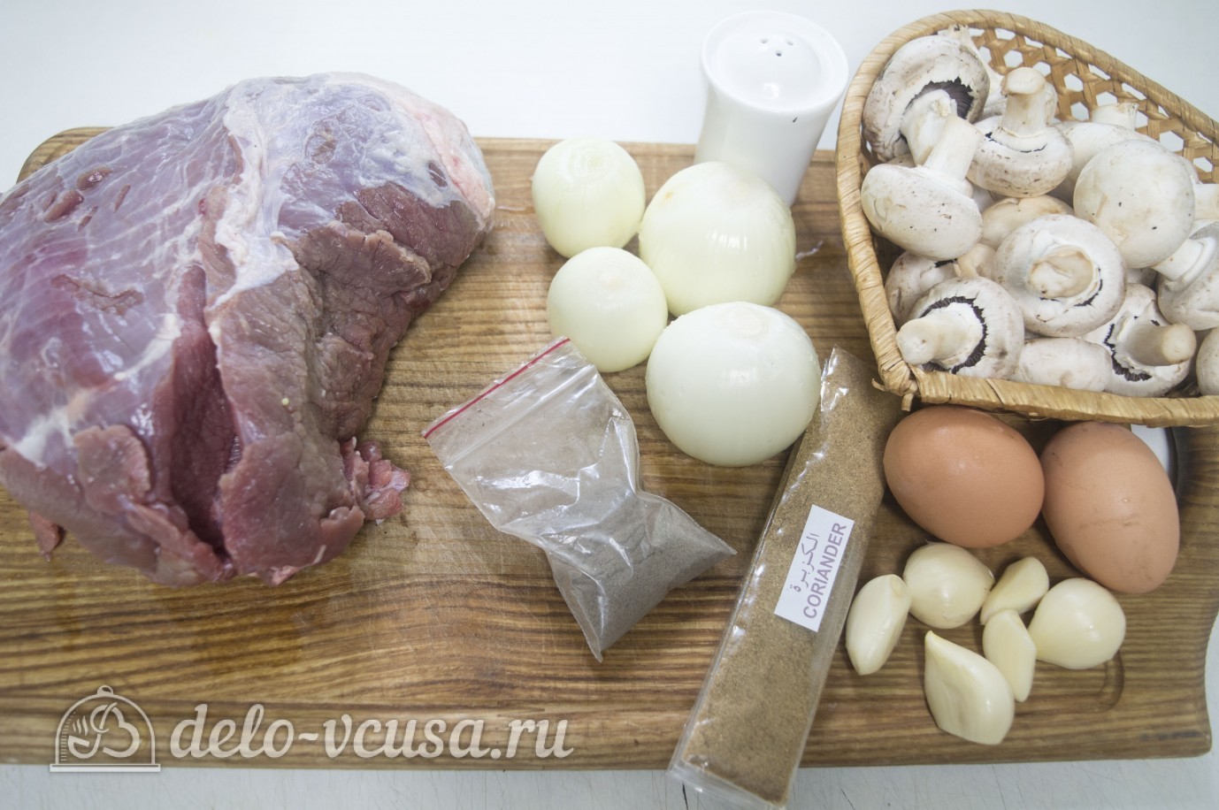 Фото ингредиенты Мясные рулетики с грибами