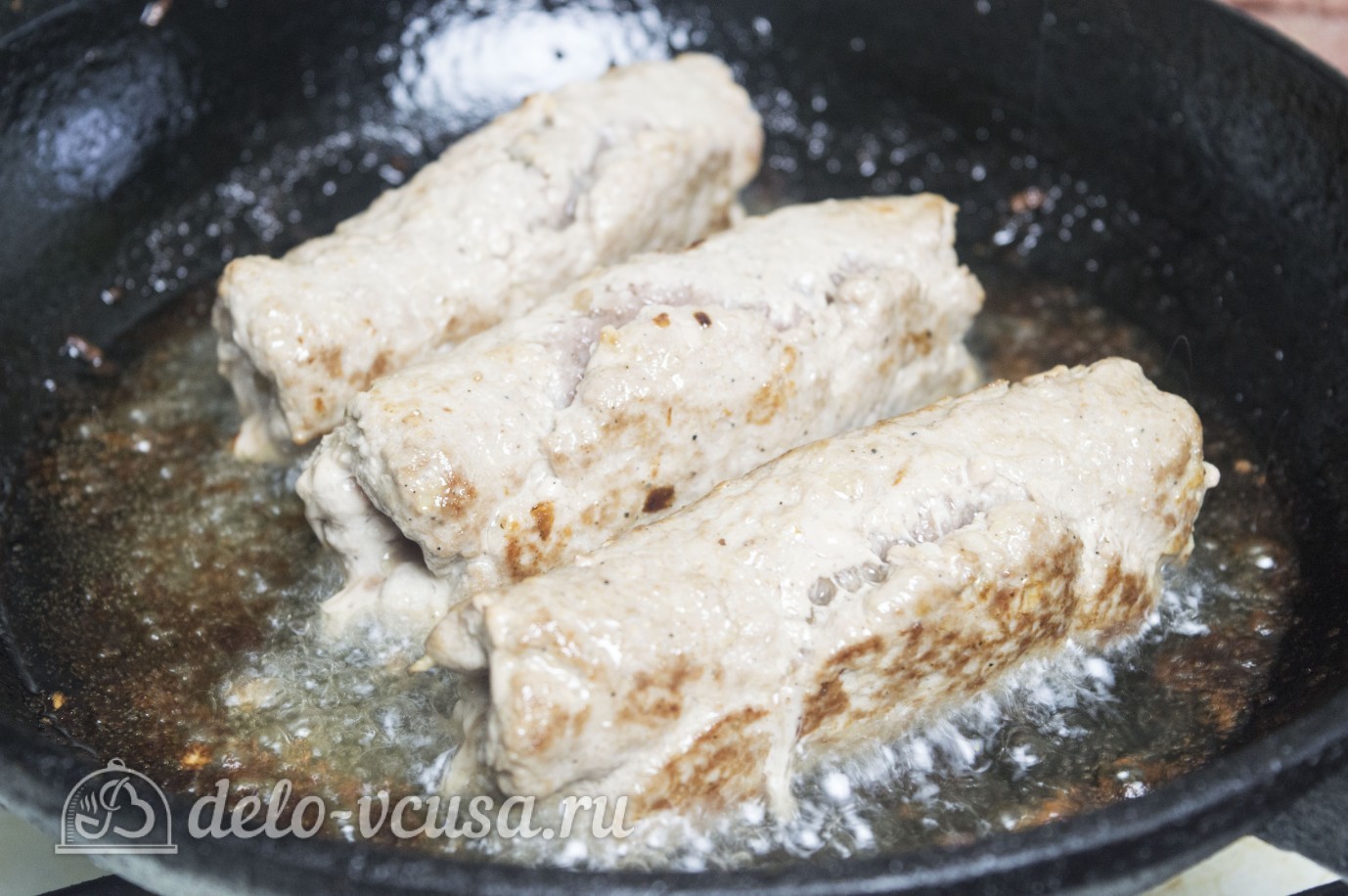 Шаг 9 приготовления Мясные рулетики с грибами