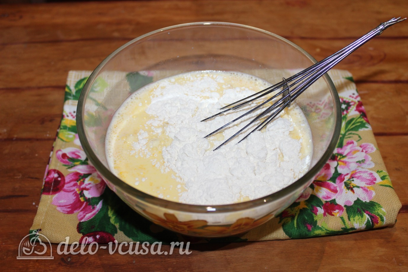 Шаг 3 приготовления Блины с ветчиной и сыром