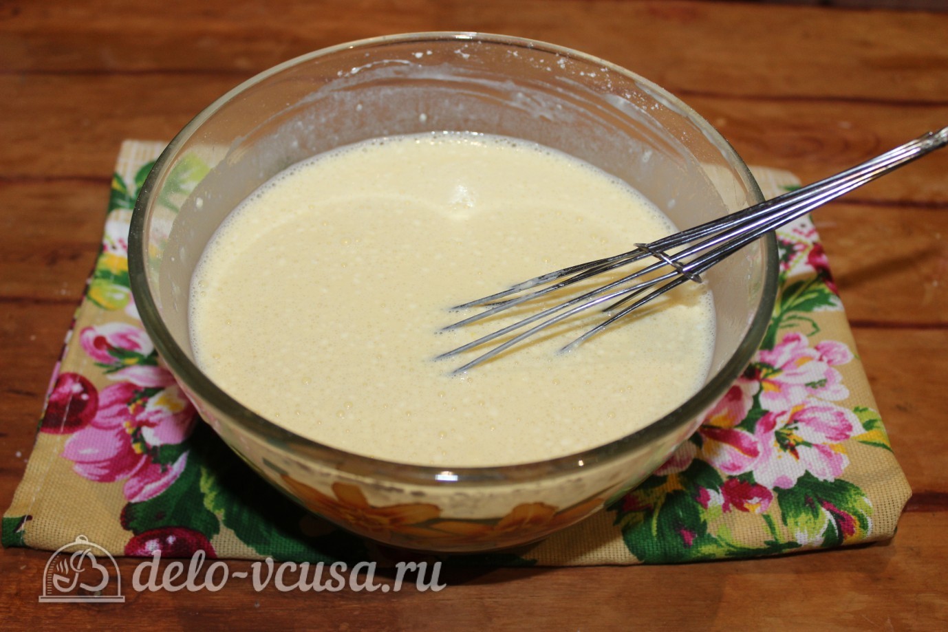 Шаг 4 приготовления Блины с ветчиной и сыром