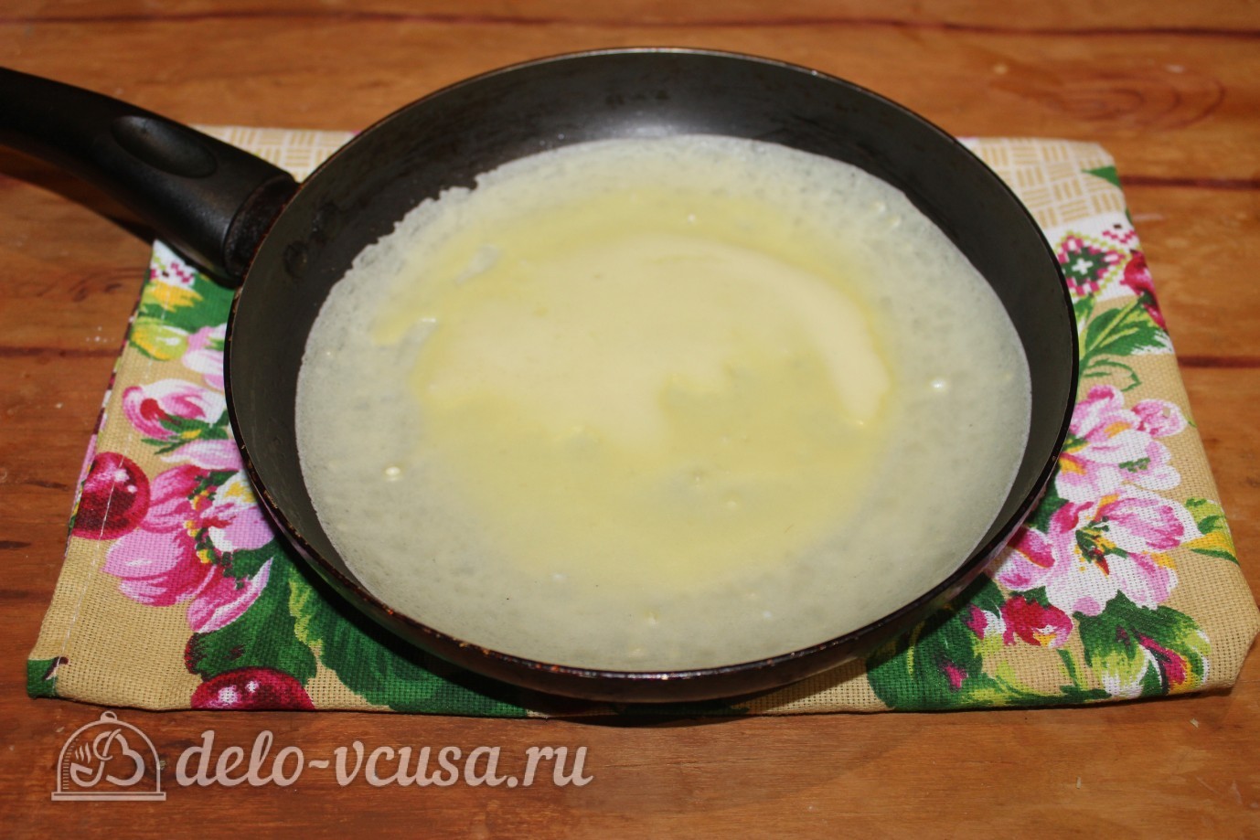Шаг 6 приготовления Блины с ветчиной и сыром