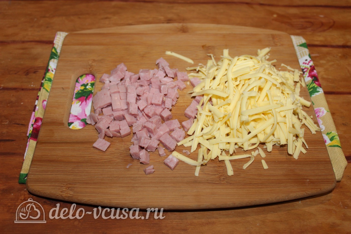 Шаг 9 приготовления Блины с ветчиной и сыром