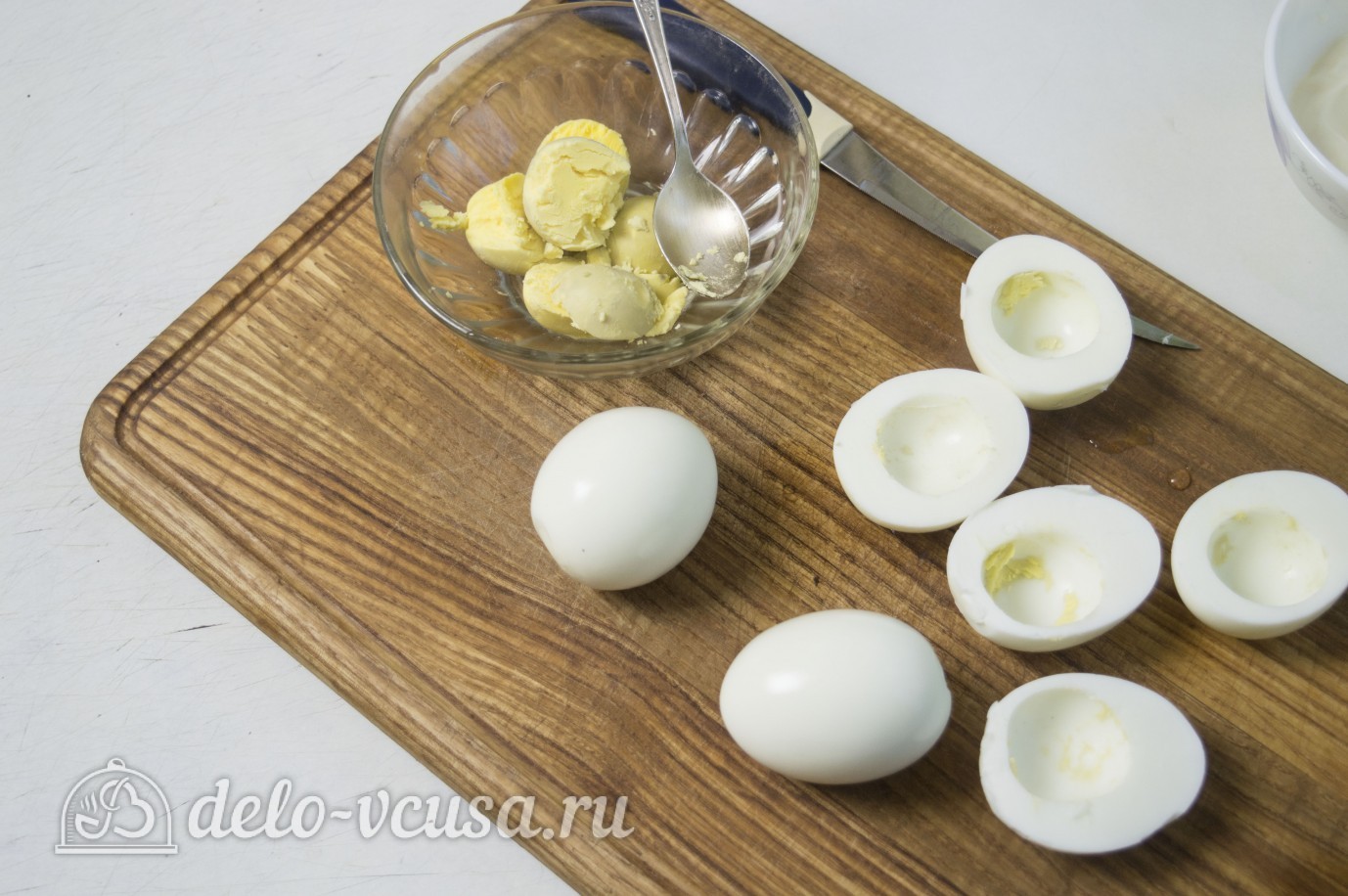 Шаг 2 приготовления Яйца фаршированные куриной печенью