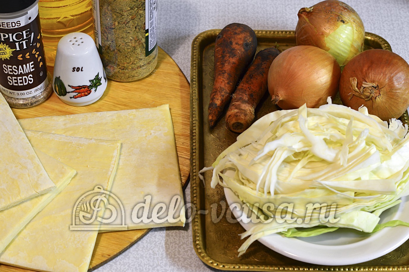 Ингредиенты Пирог с капустой и морковью Фото ингредиенты Пирог с капустой и морковью