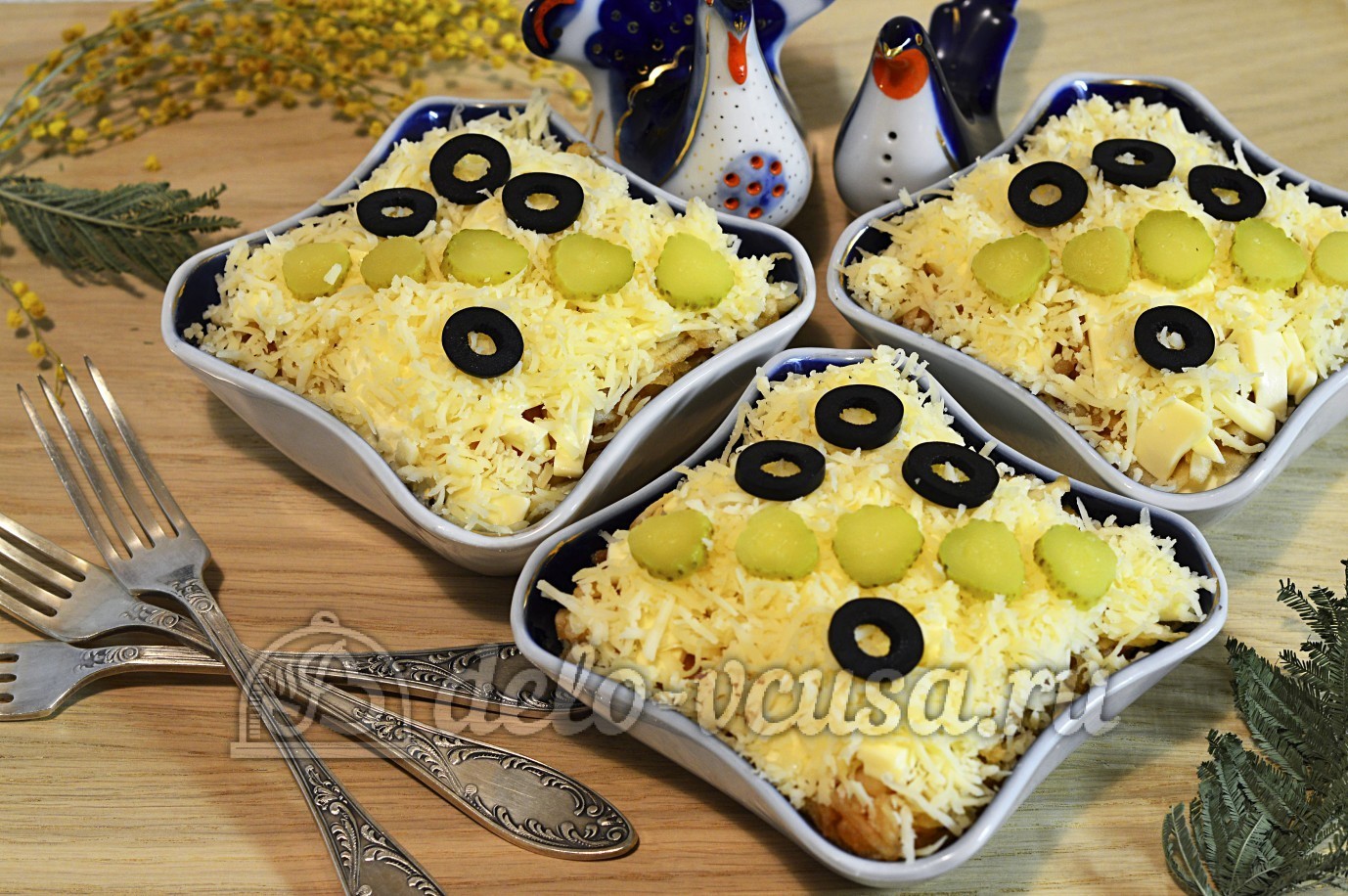 Шаг 7 приготовления Мясной салат с яблоком