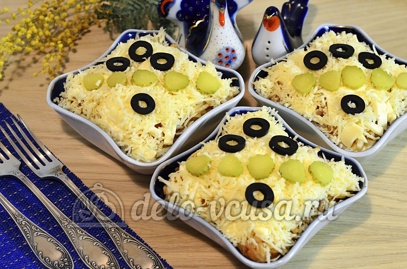 Обложка рецепта Мясной салат с яблоком