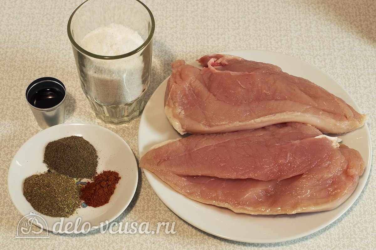 Ингредиенты Вяленая куриная грудка Фото ингредиенты Вяленая куриная грудка