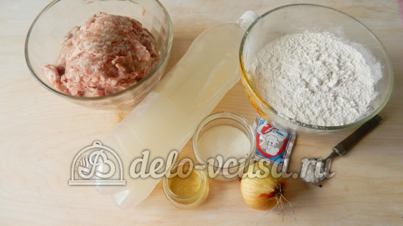 Ингредиенты Жареные пирожки с мясом Фото ингредиенты Жареные пирожки с мясом
