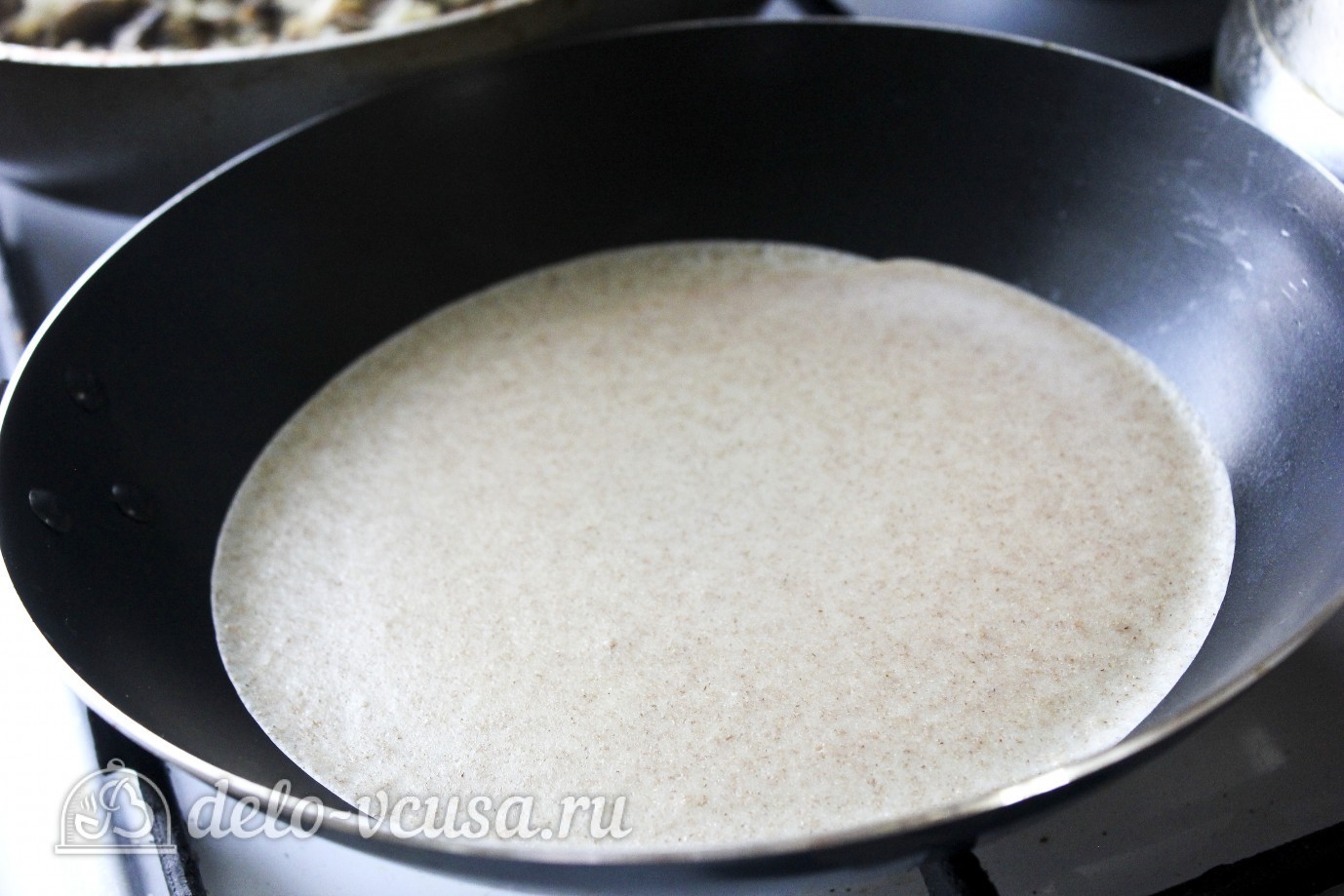 Шаг 9 приготовления Блинчики с картошкой и грибами