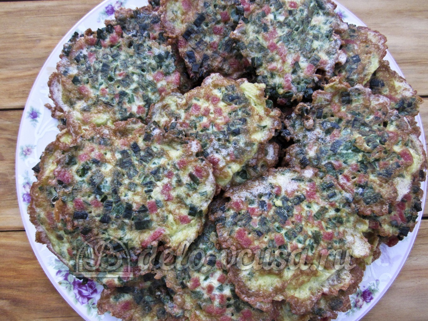 Шаг 8 приготовления Оладьи из зеленого лука