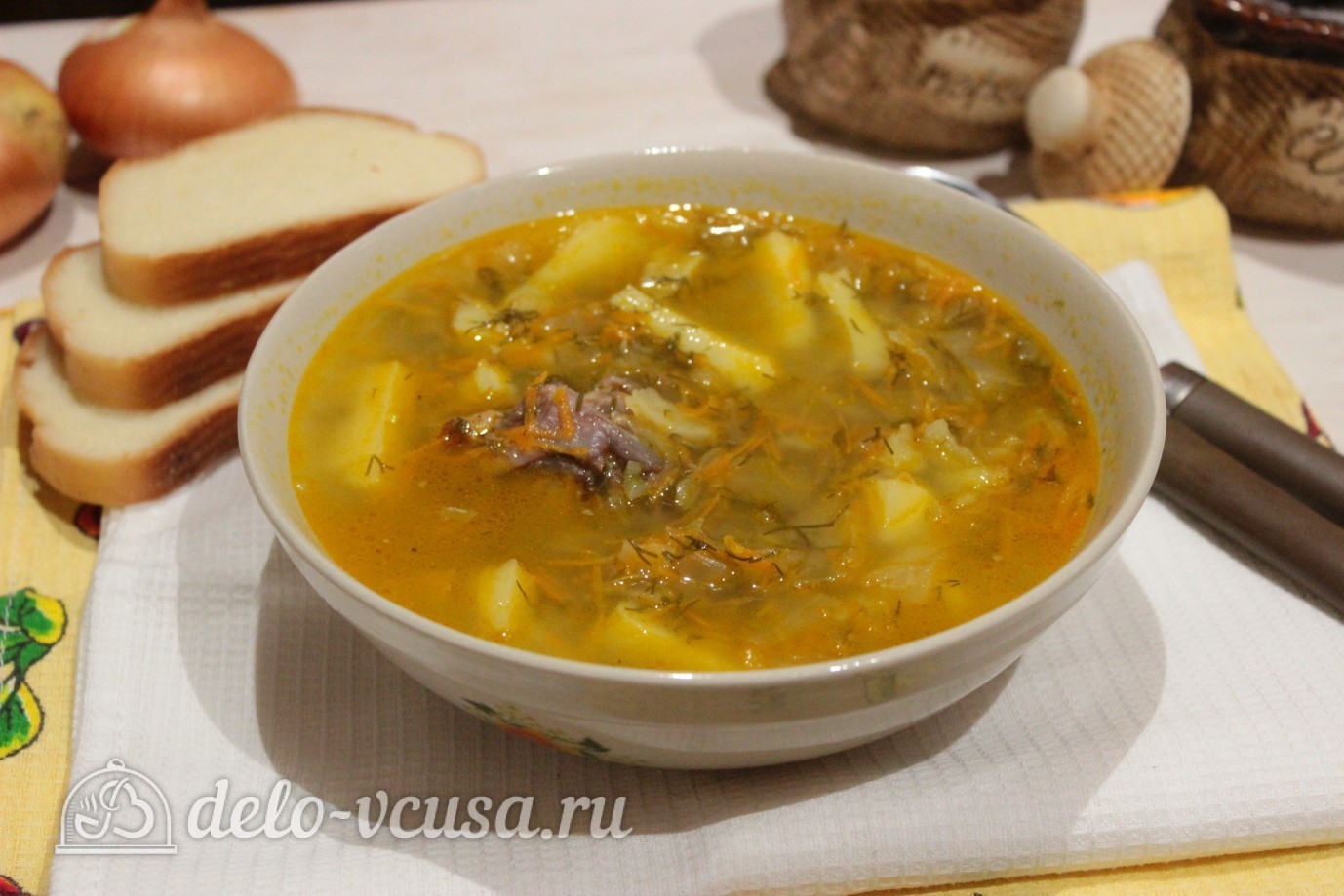 Шаг 10 приготовления Щи из кислой капусты с курицей
