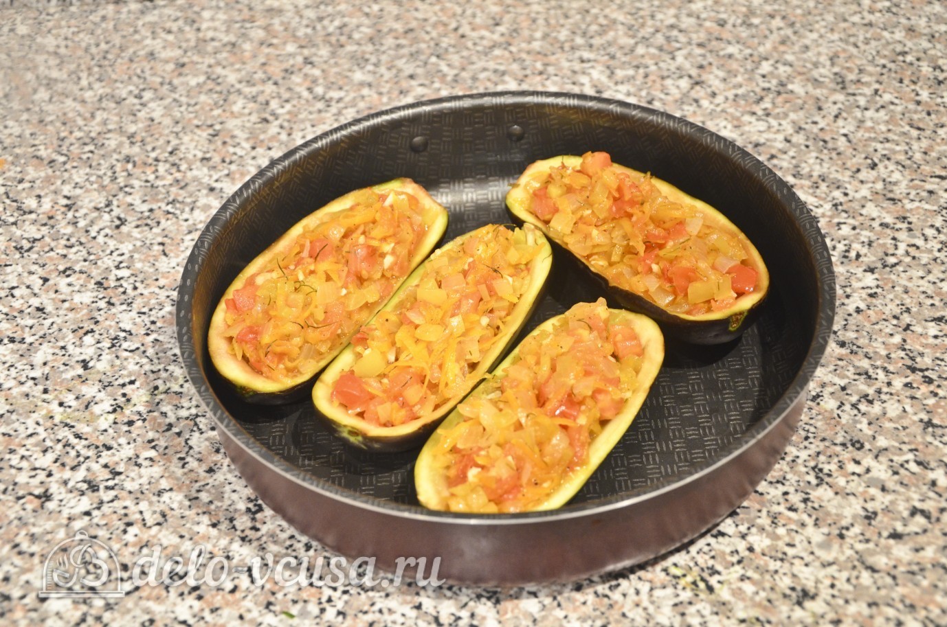 Шаг 11 приготовления Баклажаны, фаршированные овощами