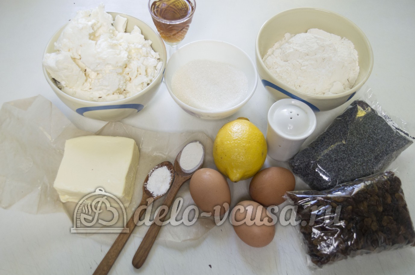 Ингредиенты Пирог с творогом и маком Фото ингредиенты Пирог с творогом и маком