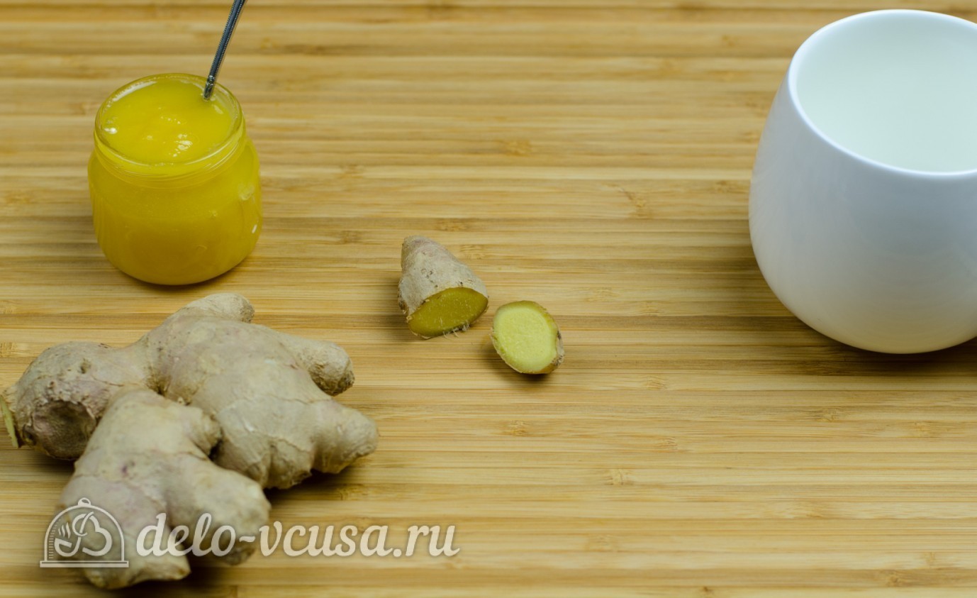Шаг 1 приготовления Имбирный чай с медом