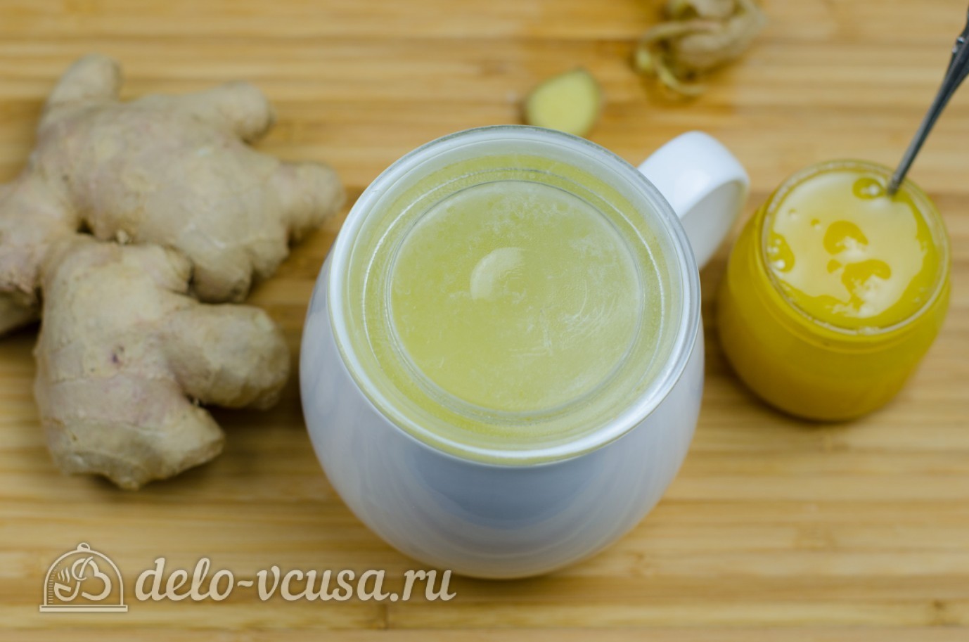 Шаг 6 приготовления Имбирный чай с медом