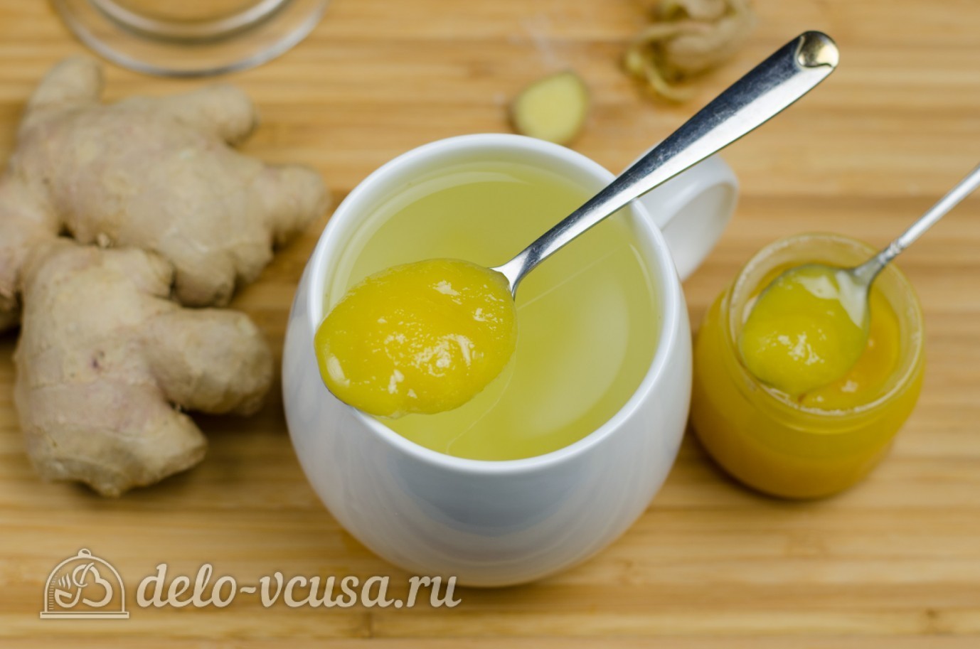 Шаг 7 приготовления Имбирный чай с медом