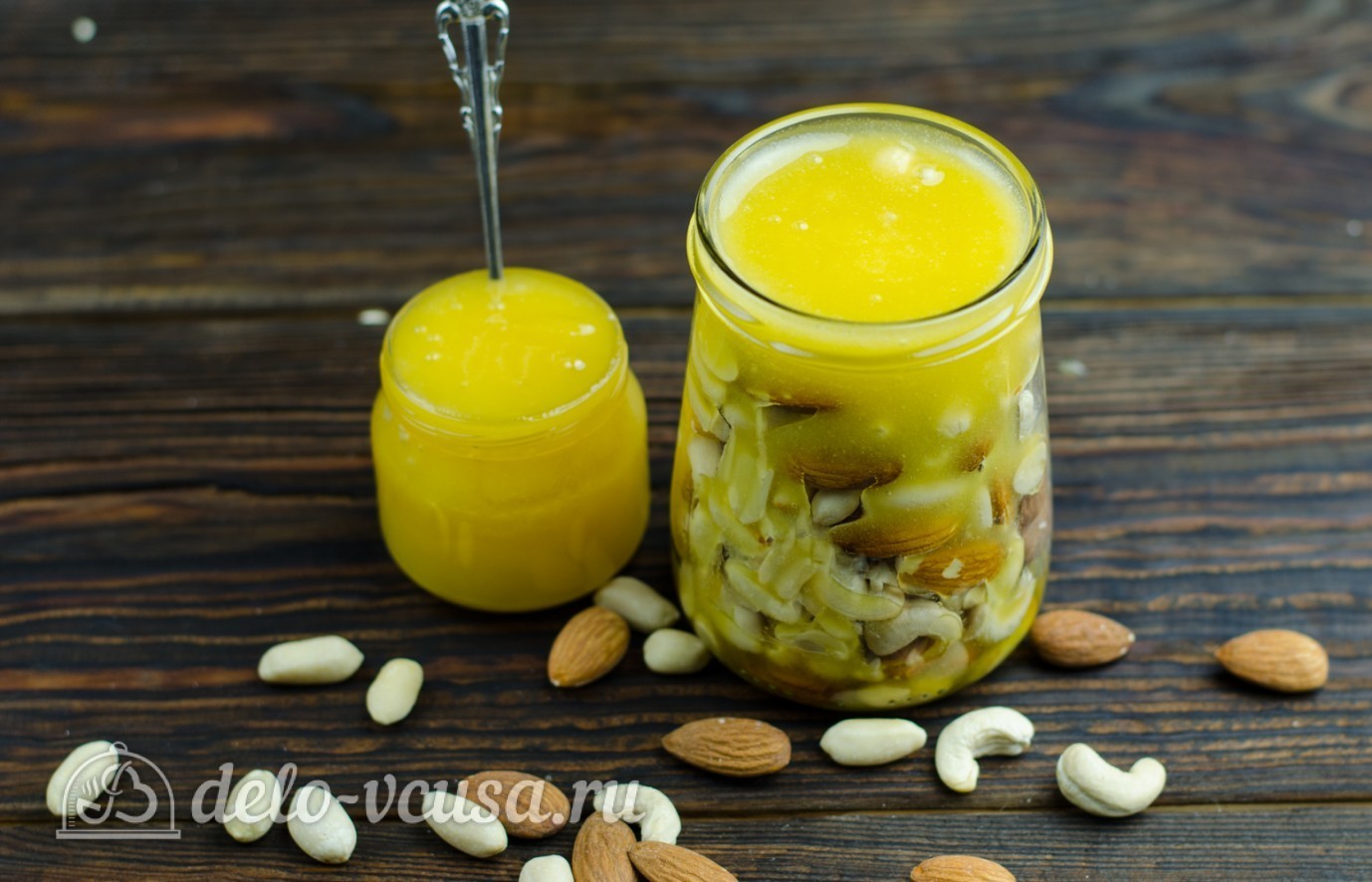 Шаг 4 приготовления Орехи с медом