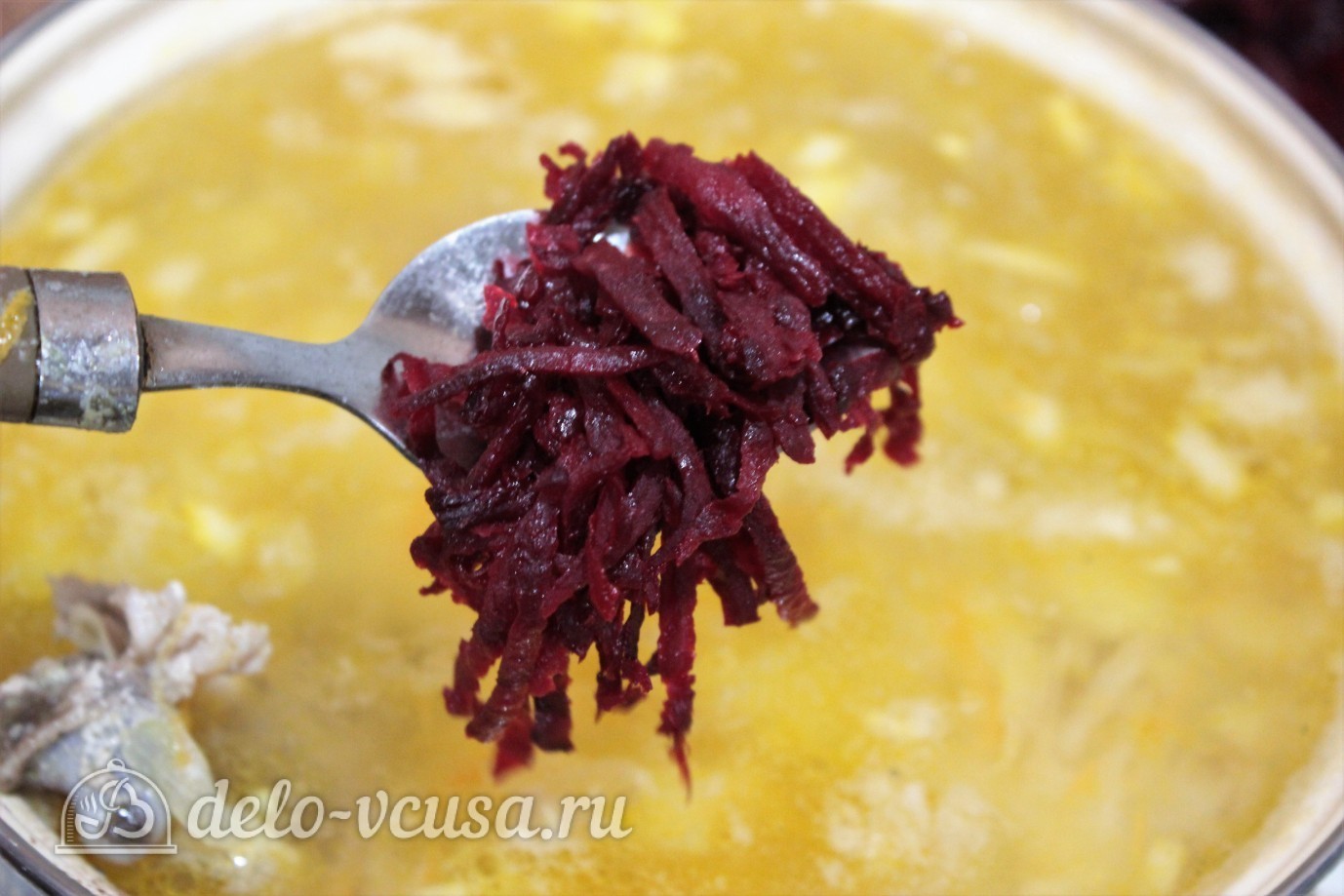 Шаг 5 приготовления Борщ с курицей