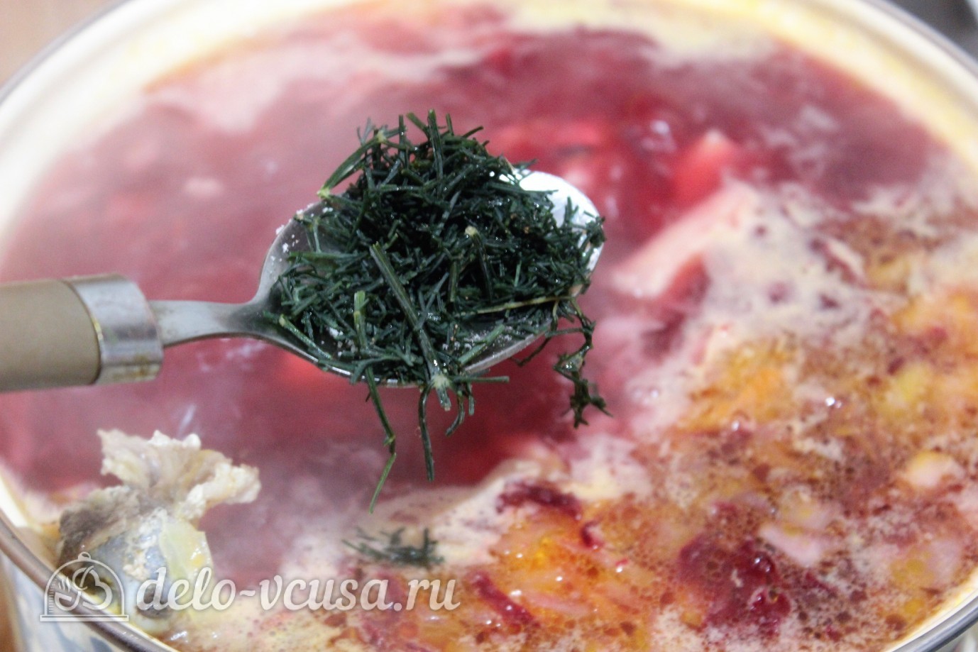 Шаг 7 приготовления Борщ с курицей
