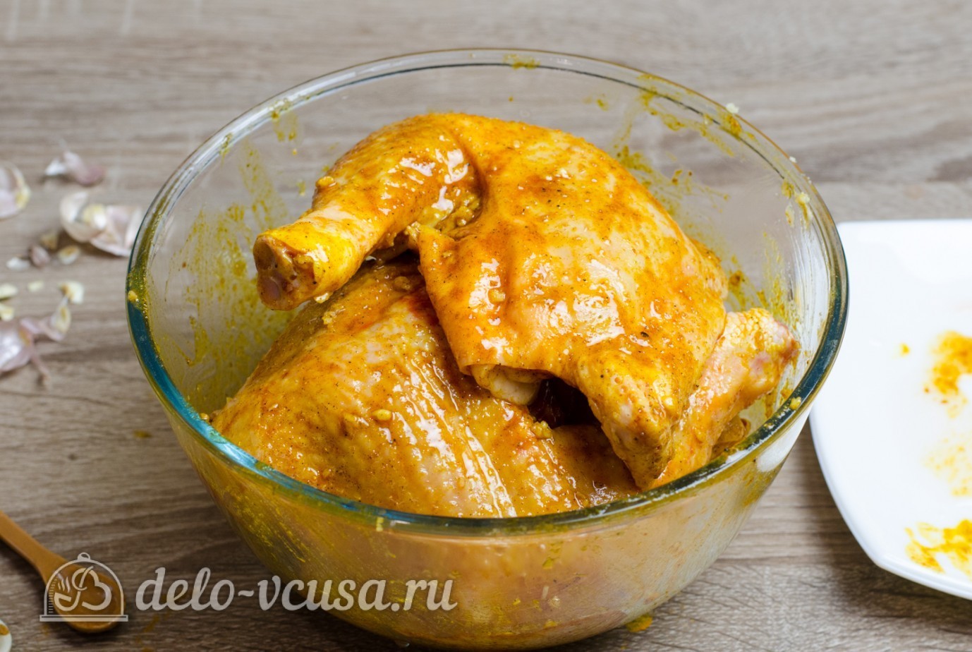 Шаг 2 приготовления Куриные окорочка в духовке