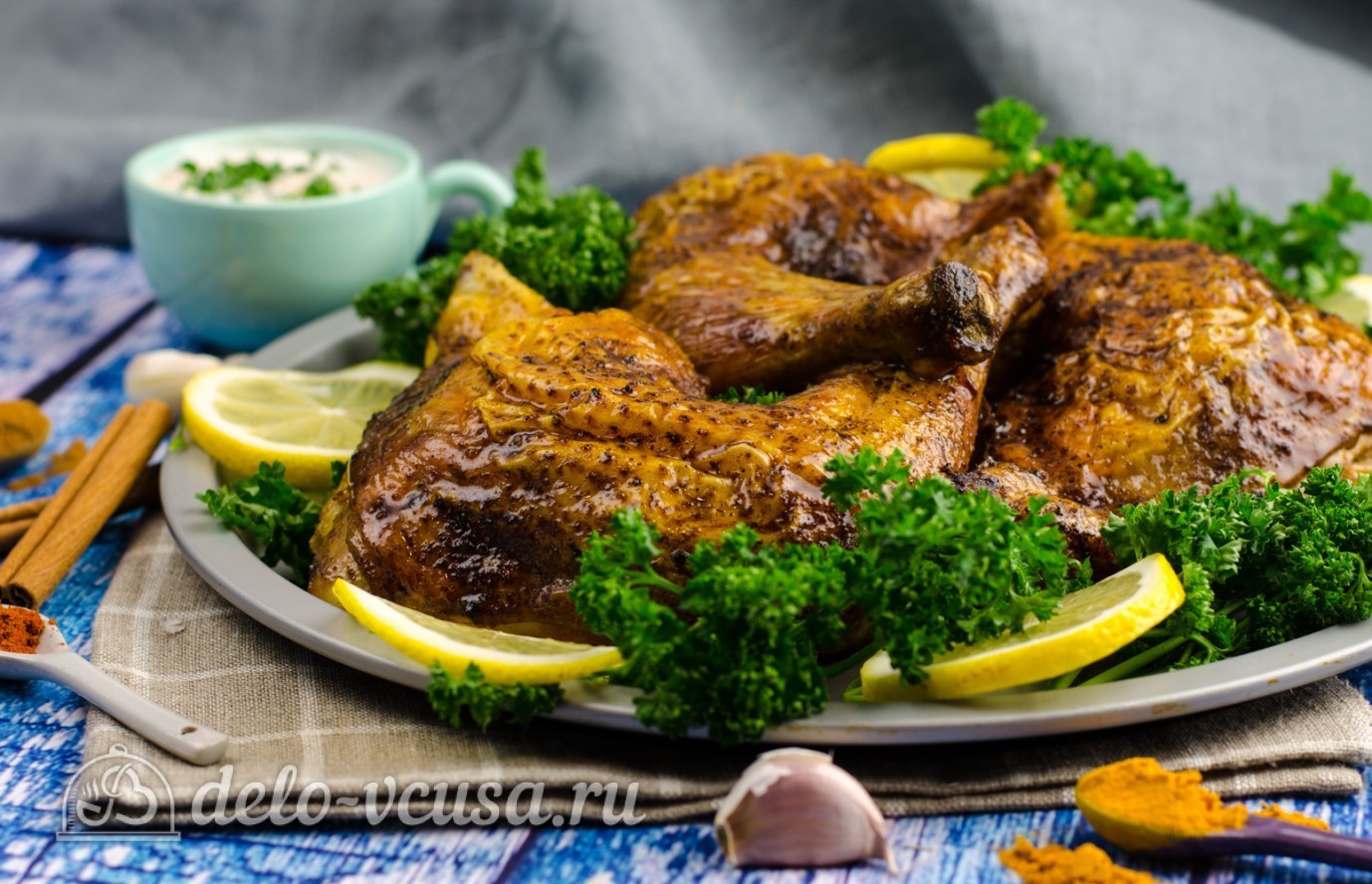 Шаг 6 приготовления Куриные окорочка в духовке