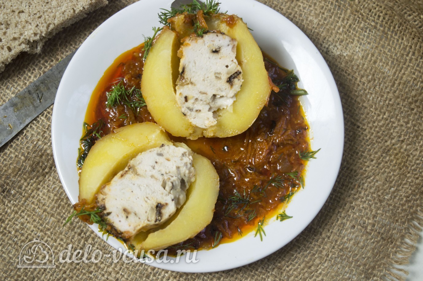 Шаг 13 приготовления Картофельные гнезда с курицей