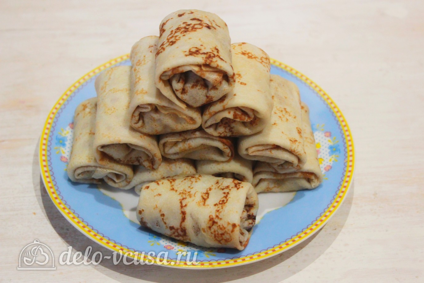Шаг 16 приготовления Блины с фруктовой начинкой