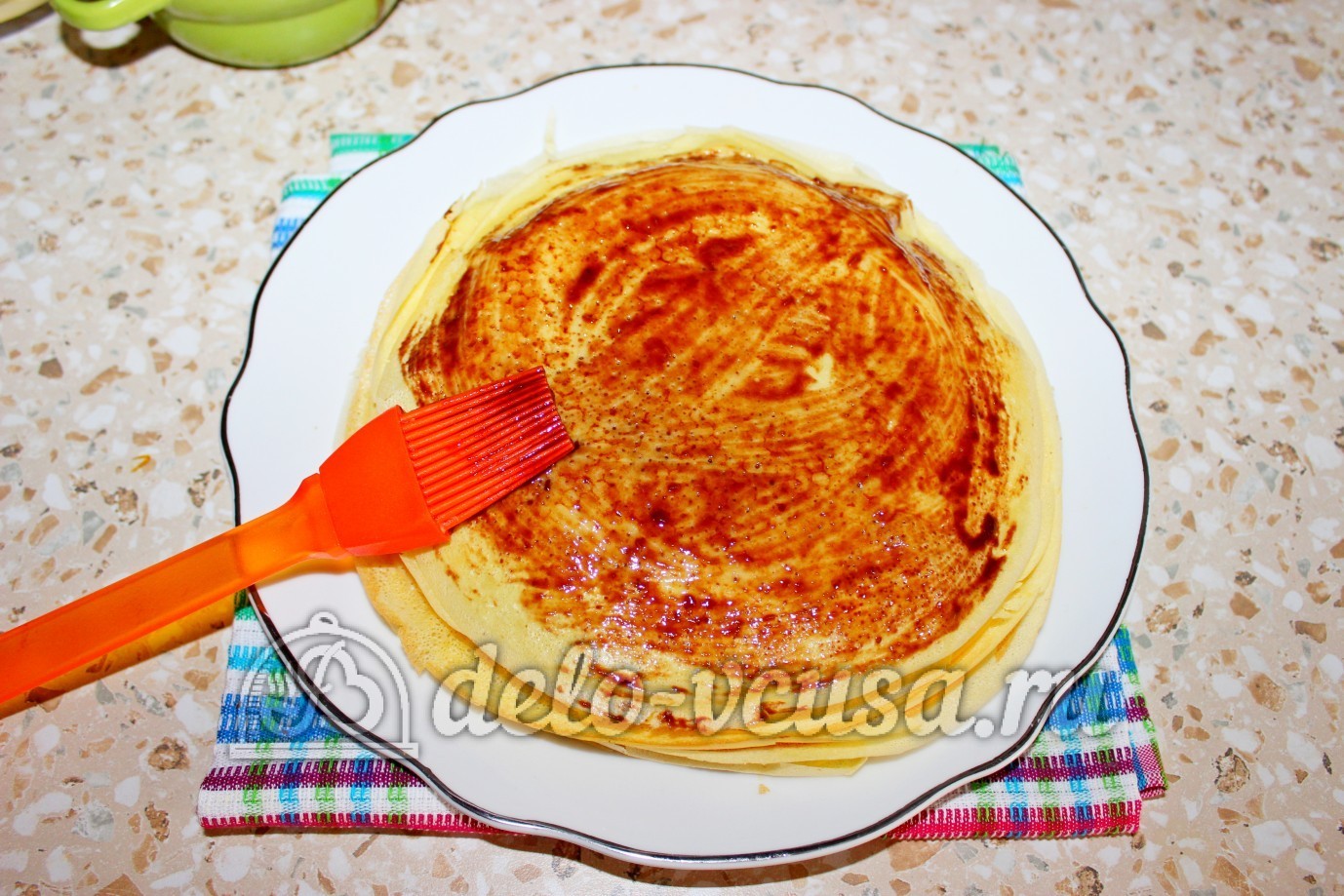 Шаг 12 приготовления Блины с бананом и шоколадом