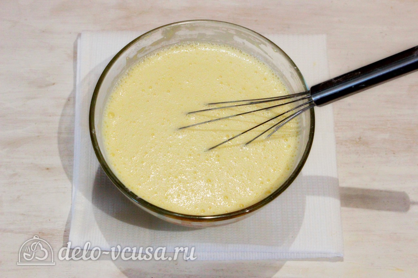 Шаг 4 приготовления Заварные блины на кислом молоке
