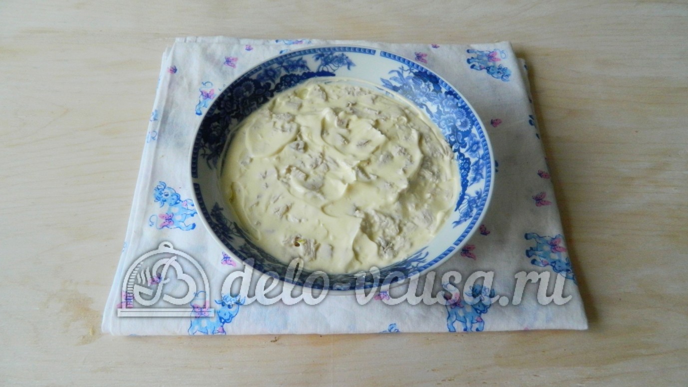 Шаг 4 приготовления Салат Березка с курицей