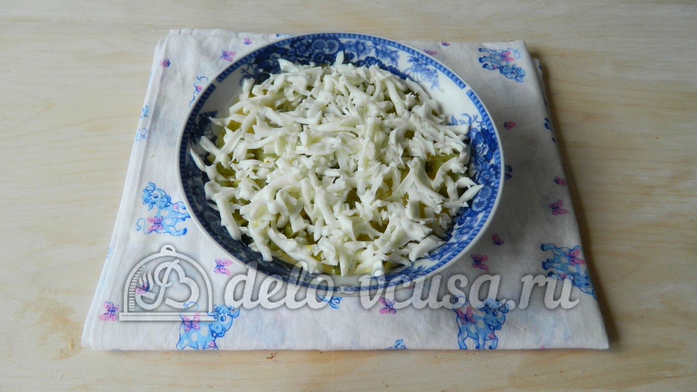 Шаг 6 приготовления Салат Березка с курицей