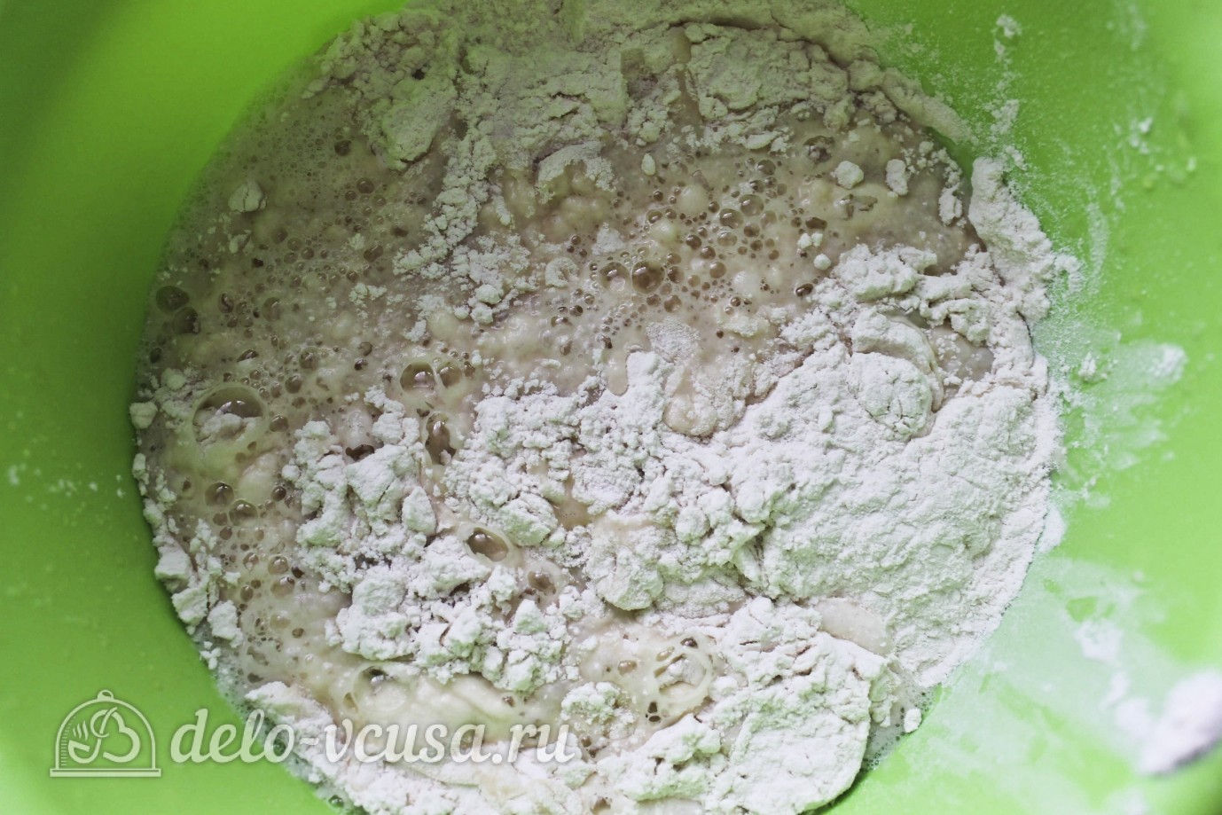Шаг 3 приготовления Блины с яблоками и корицей
