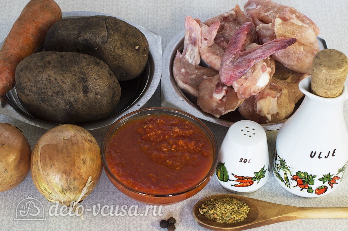 Ингредиенты Суп из куриных крылышек Фото ингредиенты Суп из куриных крылышек