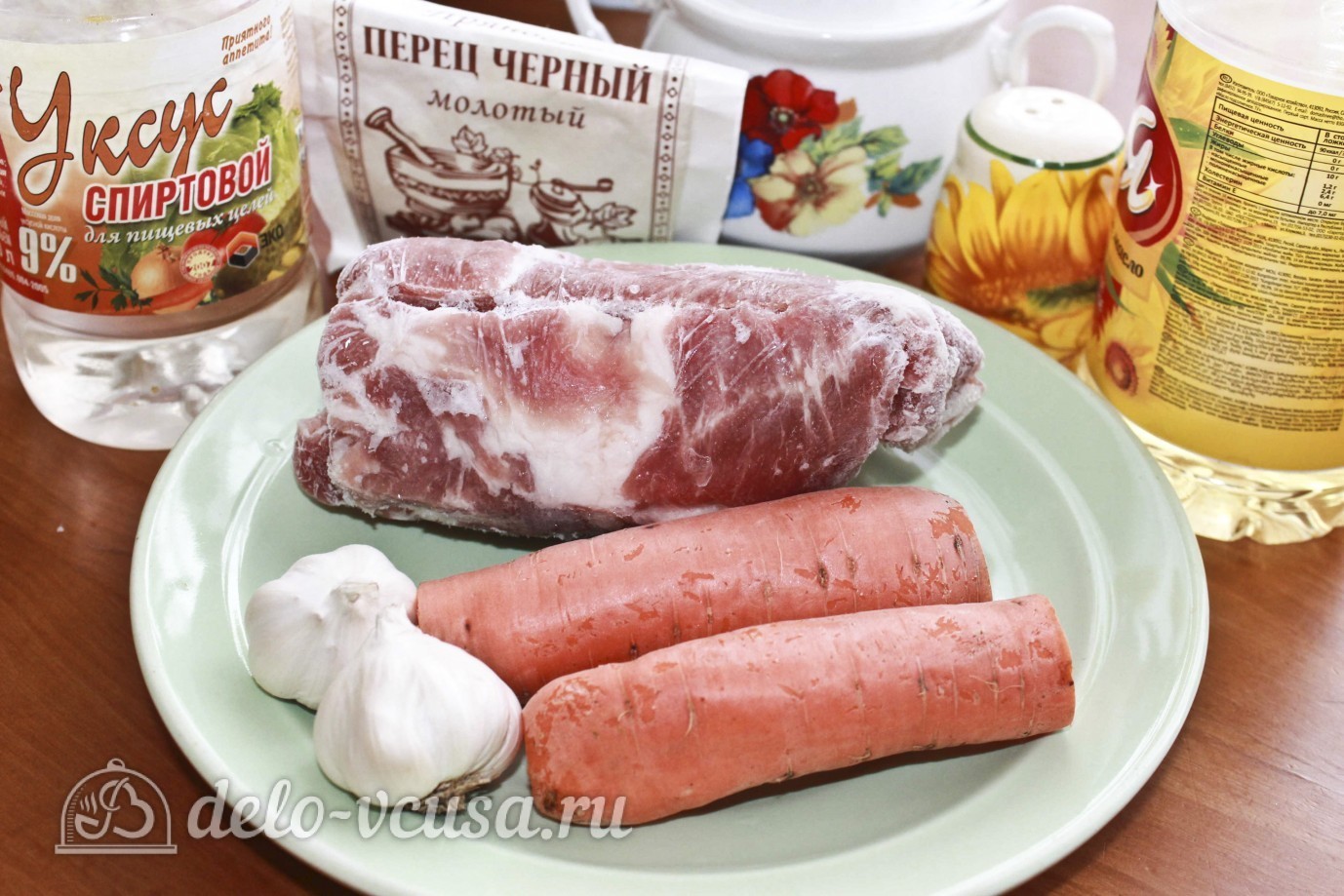 Ингредиенты Рулетики из свинины с морковкой по-корейски Фото ингредиенты Рулетики из свинины с морковкой по-корейски
