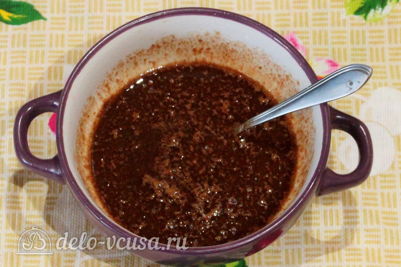 Шаг 3 приготовления Брауни с творогом и вишней