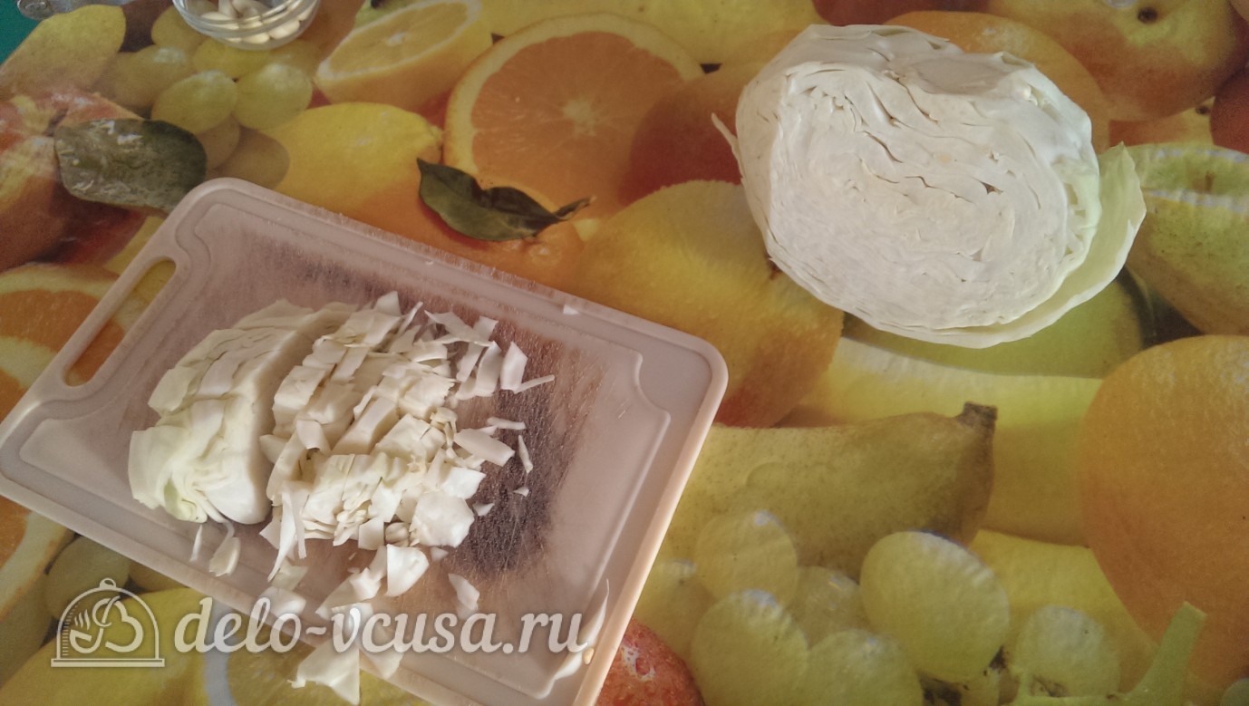 Шаг 10 приготовления Бигус с курицей