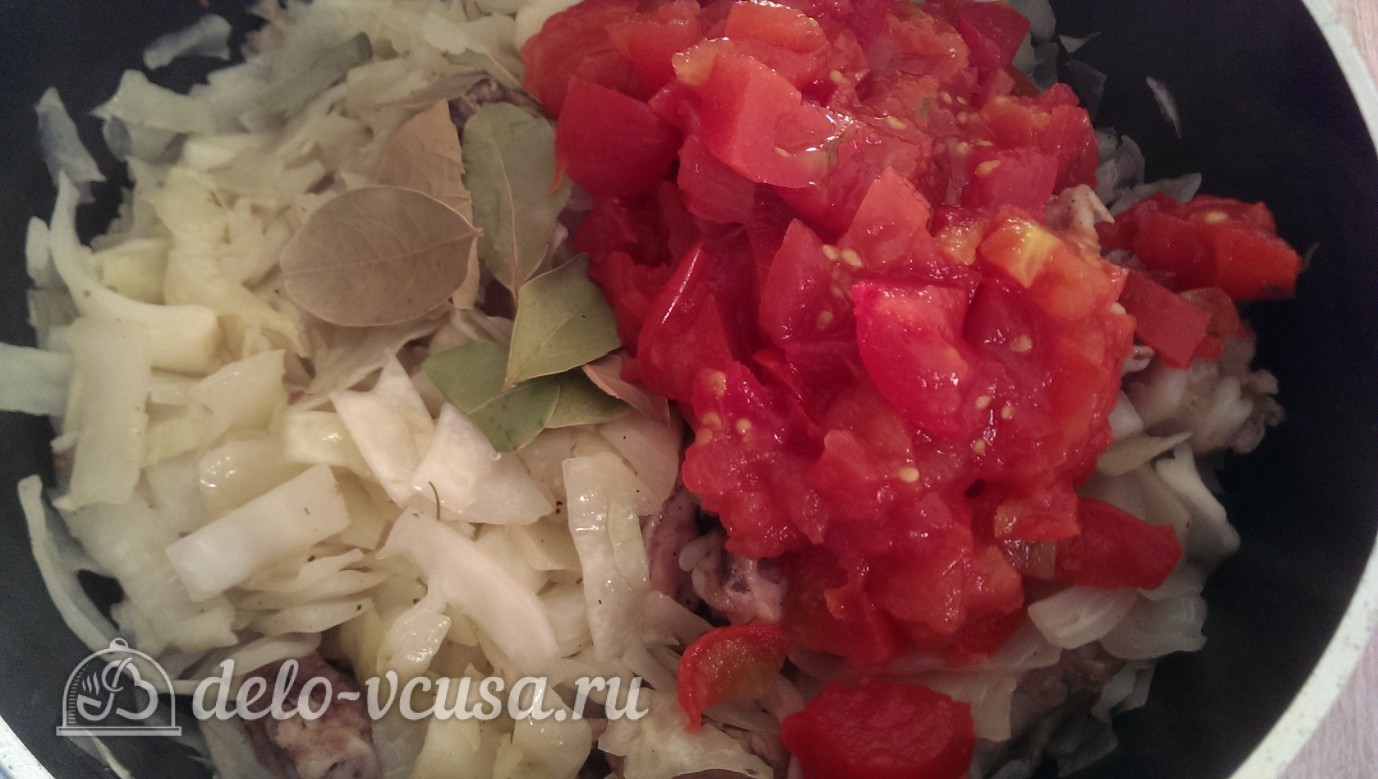 Шаг 12 приготовления Бигус с курицей