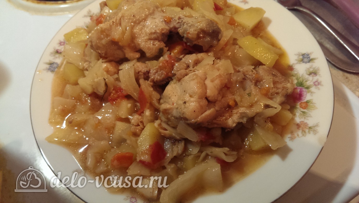 Шаг 19 приготовления Бигус с курицей