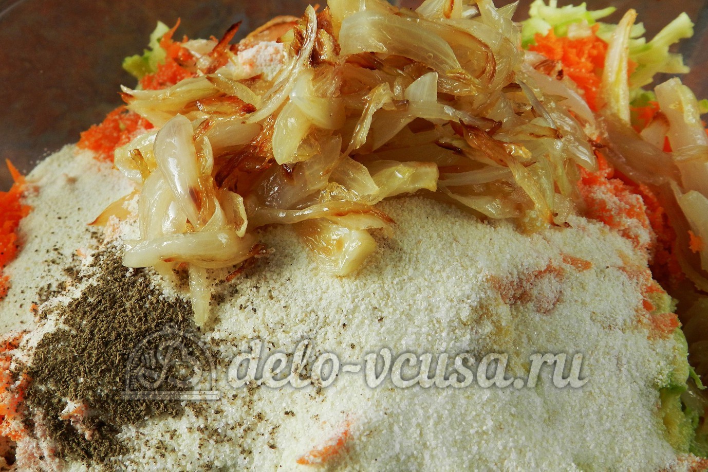 Шаг 9 приготовления Оладьи из кабачков с морковью
