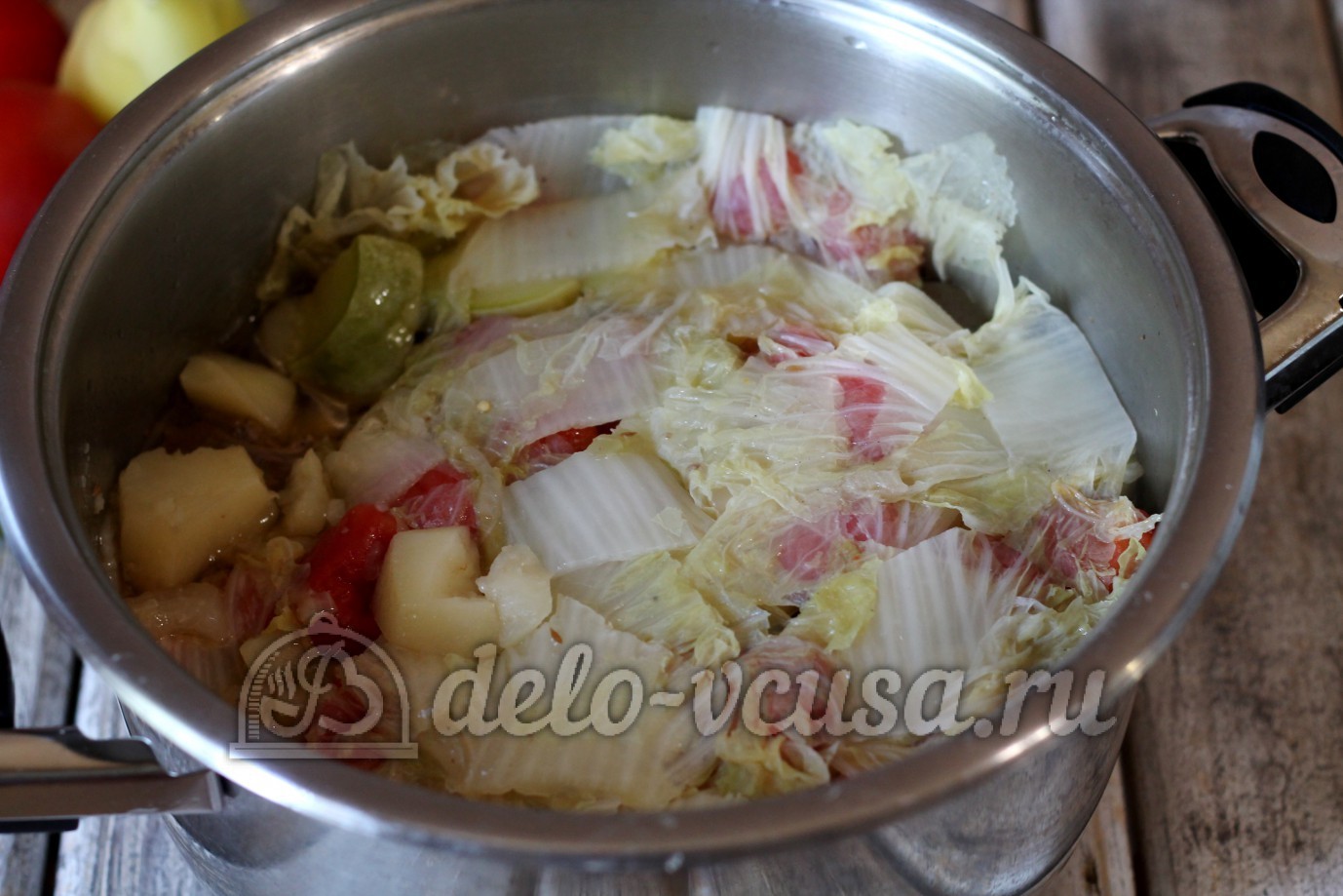 Шаг 10 приготовления Тушеные овощи с мясом