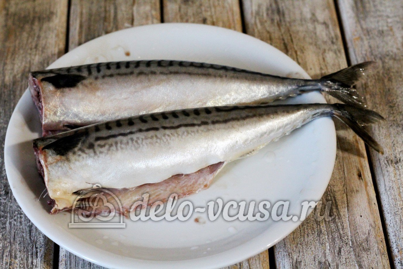 Шаг 2 приготовления Маринованная скумбрия