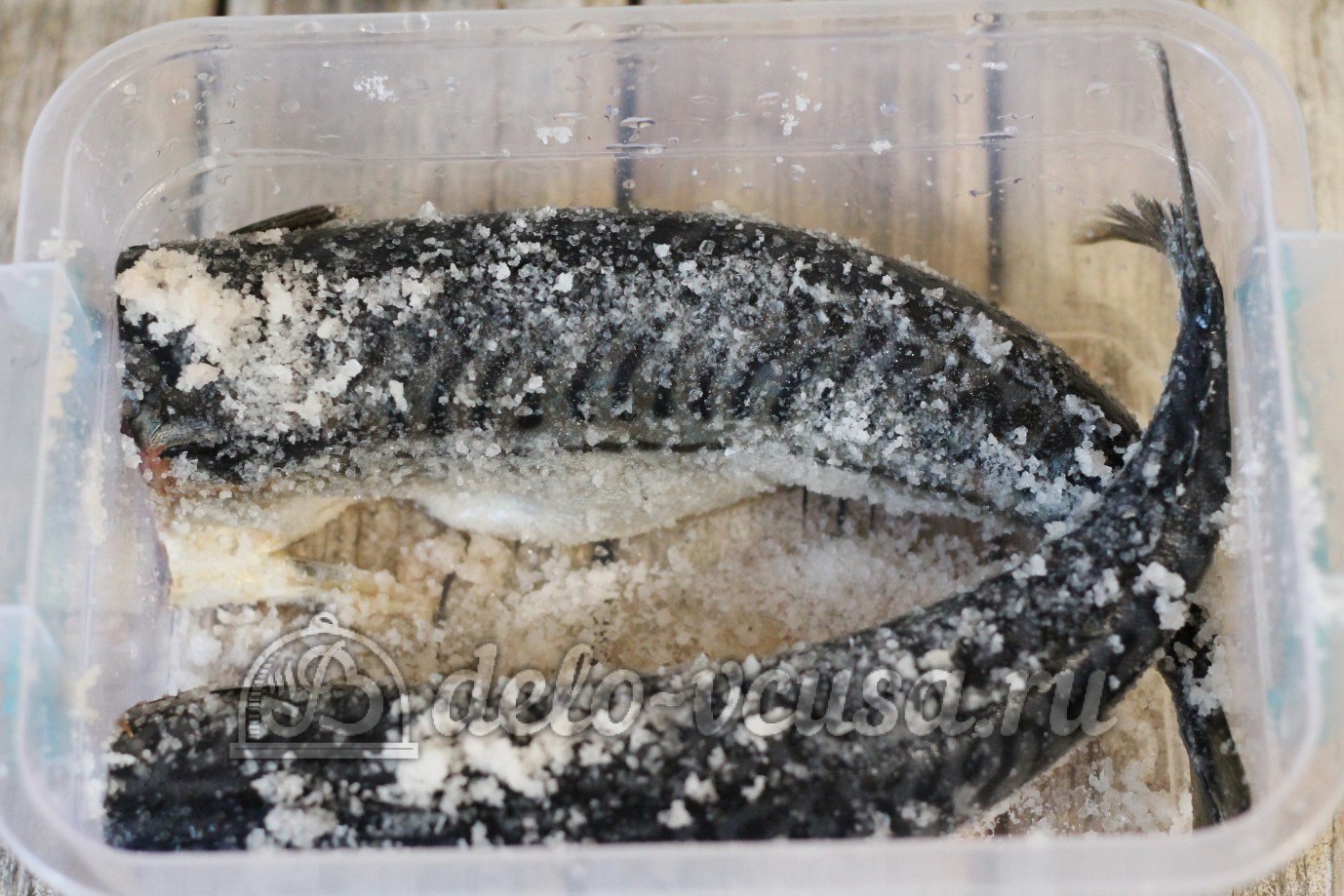 Шаг 3 приготовления Маринованная скумбрия