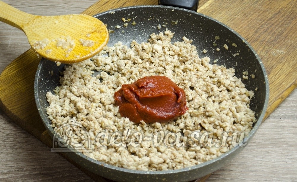 Шаг 7 приготовления Макароны с фаршем и корицей