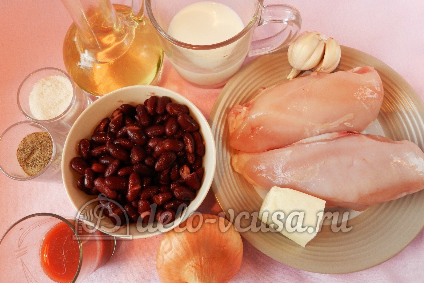 Ингредиенты Курица с красной фасолью в духовке Фото ингредиенты Курица с красной фасолью в духовке